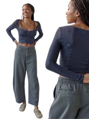 Urban Outfitters Out From Under Everyday Notch Neck Long Sleeve Shirt